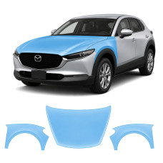 Антигравийная защитная бронепленка по лекалам для Mazda CX-30 DM 2019- капот и передние крылья