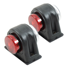Габарит LED чебурашка 12/24V / большой 9 см / Красный-Белый 2 шт (Л 033)