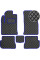Коврики в салон Экокожа для Ford Fiesta Хечбек 2002-2008 Черные-Синий 5 шт (Rombus)