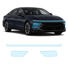 Антигравийная защитная бронепленка по лекалам для Hyundai Sonata DN8 facelift 2023- оптика (фары и ПТФ)