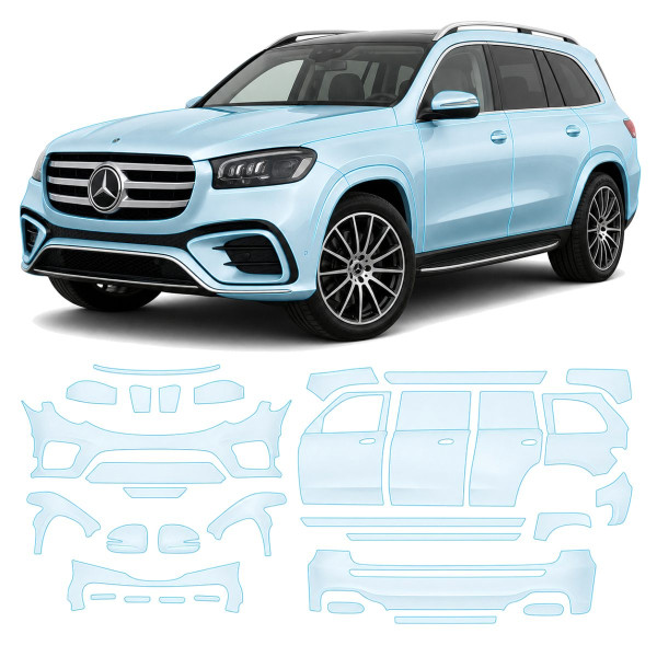 Антигравійна захисна бронеплівка за лекалами для Mercedes-Benz GLS X167 facelift 2023- повний кузов