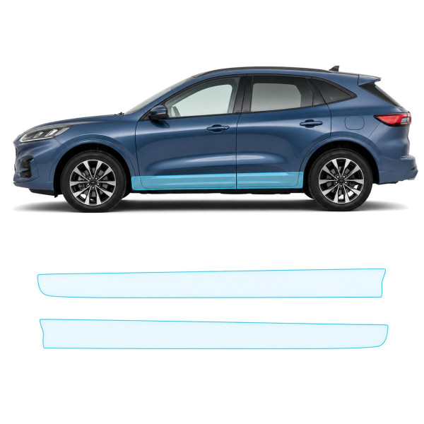 Антигравийная защитная бронепленка по лекалам для Ford Kuga III 2019- нижняя зона кузова пороги