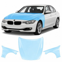 Антигравийная защитная бронепленка по лекалам для BMW 3 Series F30 2012-2015 - капот и передние крылья