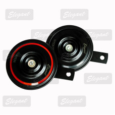 Автомобільний сигнал Elegant 12V равлик D=92 мм 420|/350Hz-110db / двоконтактний / дисковий (100701)