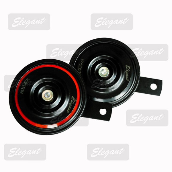 Сигнал автомобильный Elegant 12V улитка D=92 мм 420|/350Hz-110db / двухконтактный / дисковый (100701)
