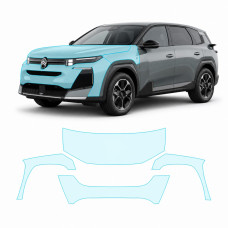 Антигравийная защитная бронепленка по лекалам для Citroen C5 Aircross II 2025- передняя часть авто (капот бампер фары крылья)