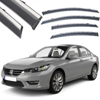 Дефлекторы окон ветровики Benke для Honda Accord 9 2014-2018 Хром Молдинг (BHDAC1423-W/S)