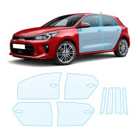 Антигравийная защитная бронепленка по лекалам для Kia Rio YB 2017-2019 - зоны дверей и стойки окон