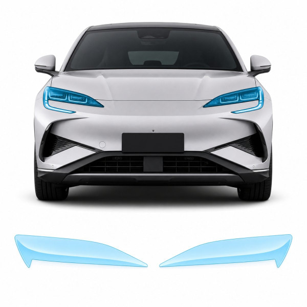 Антигравийная защитная бронепленка по лекалам для BYD Sealion 07 I 2024- оптика (фары и ПТФ)