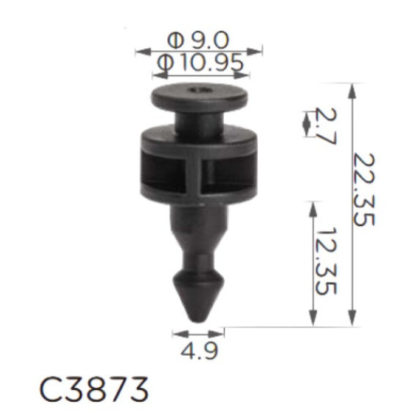 Клипса крепления заднего фонаря Volkswagen Mercedes (2E0945230, A0008208164) (C3873)
