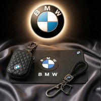 Автонабір №8 для BMW Килимок Брелок плетений з карабіном та чохол для автоключів