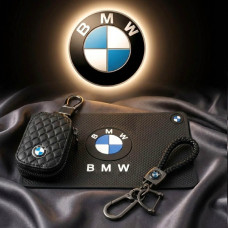 Автонабор №8 для BMW Коврик Брелок плетеный с карабином и чехол для автоклучей