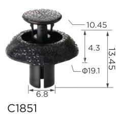 Кліпса кріплення Натискна Розпірна TOYOTA LEXUS (90467-07217 9046707217 11364) C1851