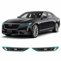 Антигравійна захисна бронеплівка за лекалами для Cadillac CT6 I facelift 2019-2020 - оптика (фари та ПТФ)
