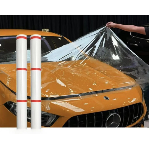 Пленка антигравийная прозрачная глянцевая на основе 190 мкм 1 м x 1.52 м Трехслойная TPU-W75