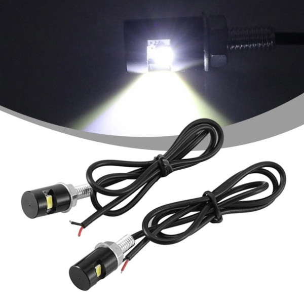 LED Підсвічування Номери універсальні Thoc Auto 12V 6 LED D12 мм 33 мм 2 шт Чорна (5630)