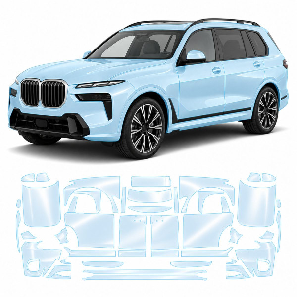Антигравийная защитная бронепленка по лекалам для BMW X7 G07 facelift 2022- полный кузов