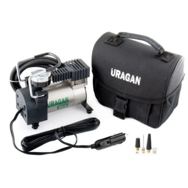 Автомобільний компресор URAGAN 12V 12А 35л/хв 150Вт 1 м шланг (90110)