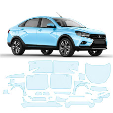Антигравийная защитная бронепленка по лекалам для LADA Vesta Cross 2180 2018-2022 - полный кузов