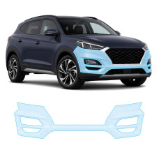 Антигравийная защитная бронепленка по лекалам для Hyundai Tucson TL facelift 2019-2020 - передний бампер