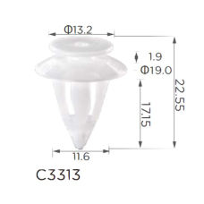 Клипса крепления обшивки дверей Mercedes A0009912498 Renault (C3313)