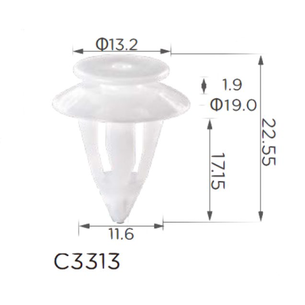 Кліпса кріплення обшивки дверей Mercedes A0009912498 Renault (C3313)
