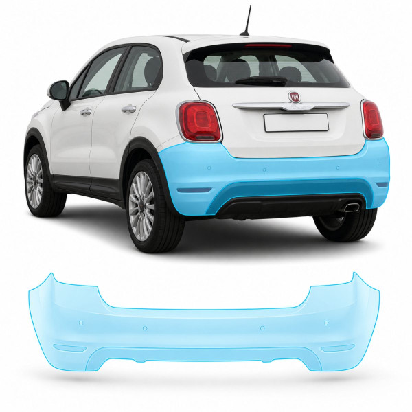 Антигравийная защитная бронепленка по лекалам для Fiat 500X I 2015-2018 - задний бампер
