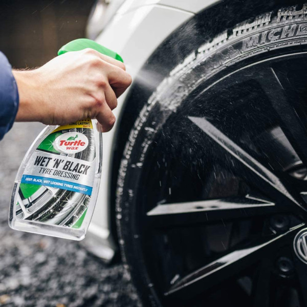 Гель для полірування та догляду за шинами Turtle Wax Wet N Black чорний лоск для шин 500 мл (53943)