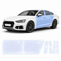 Антигравийная защитная бронепленка по лекалам для Audi A5 F5 facelift 2020-2024 - зоны дверей и стойки окон