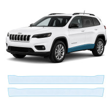 Антигравійна захисна бронеплівка за лекалами для Jeep Cherokee KL facelift 2019-2023 - нижня зона кузова пороги