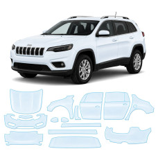 Антигравийная защитная бронепленка по лекалам для Jeep Cherokee KL facelift 2019-2023 - полный кузов
