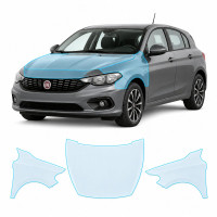 Антигравийная защитная бронепленка по лекалам для Fiat Tipo II 2015-2020 - капот и передние крылья