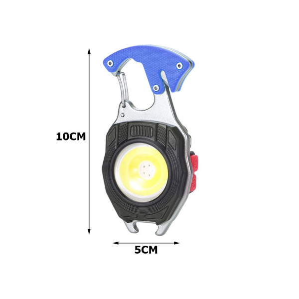 Многофункциональный LED фонарик туристический мультитул на карабине (BL-W5147)