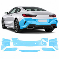 Антигравийная защитная бронепленка по лекалам для BMW 8 Series G15/G14/G16 2018-2022 - задний бампер