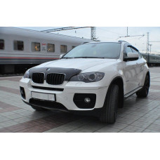 Дефлектор капоту мухобійка для BMW X5/X6, (E70) 2007-короткий, темний