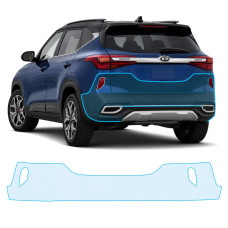Антигравийная защитная бронепленка по лекалам для Kia Seltos SP2 2019-2022 - задний бампер