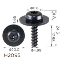 Саморез с шайбой Volkswagen, Skoda, Seat, Audi, Ford (W708591S424, W708591-S424, N10354602, 18720)H2095)