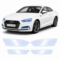 Антигравийная защитная бронепленка по лекалам для Audi A5 F5 2016-2019 - оптика (фары и ПТФ)