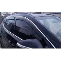 Дефлекторы окон ветровики Nissan Juke 2010- 4дв с хром молдингом