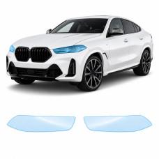 Антигравийная защитная бронепленка по лекалам для BMW X6 G06 facelift 2023- оптика (фары и ПТФ)