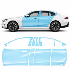 Антигравийная защитная бронепленка по лекалам для BMW 5 Series G60 2023- зоны дверей и стойки окон