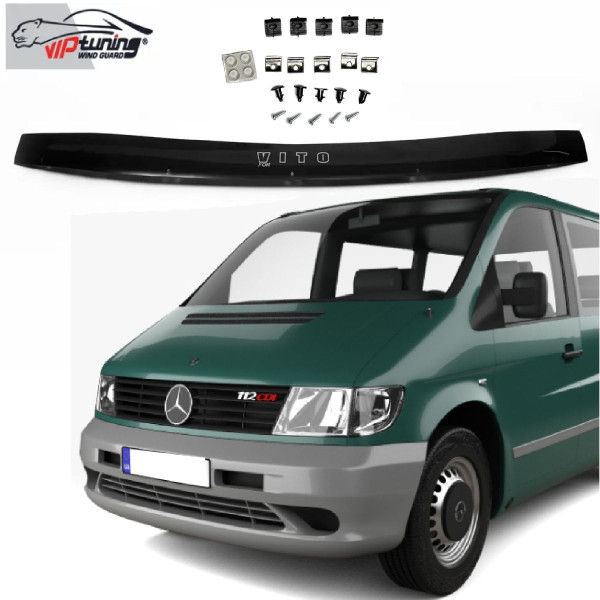 Дефлектор капота мухобойка Mercedes-Benz Vito 638 1996-2003 Евро Крепление (Vip Tuning) MRD05