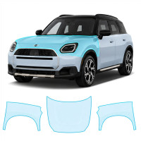 Антигравийная защитная бронепленка по лекалам для Mini Countryman U25 2023- капот и передние крылья
