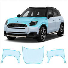 Антигравийная защитная бронепленка по лекалам для Mini Countryman U25 2023- капот и передние крылья