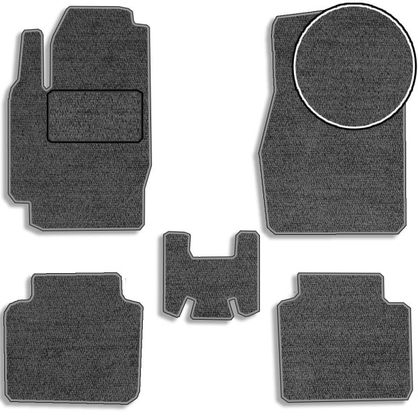 Ворсовые коврики для Toyota Camry (ACV 30) 2001-2006 с подпятником Серые 5 шт (Carrera)