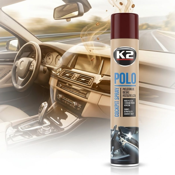 Полироль торпеды спрей K2 Polo Coffee Кофе 750 мл (K407KA1)