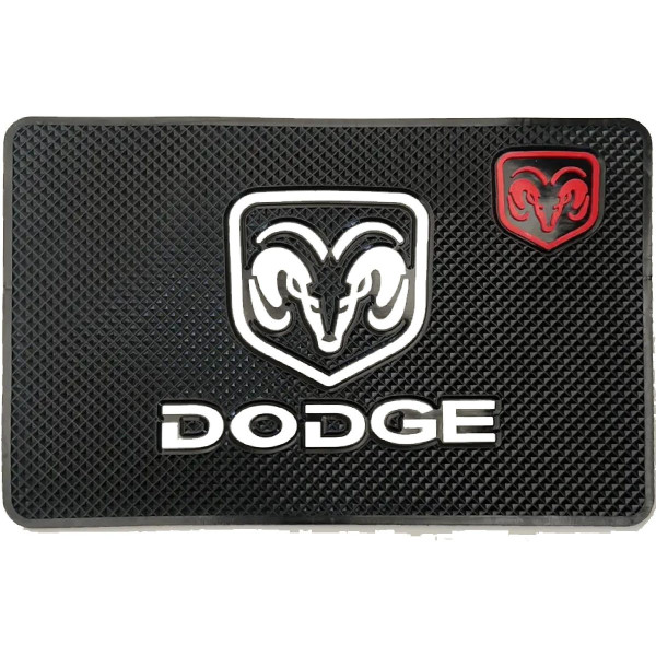 Антискользящий коврик торпеды с логотипом Dodge 200x130 мм