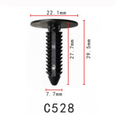 Клипса крепления для обшивки Ford, Chevrolet, Chrysler, Dodge, Ford, Audi, Volkswagen, Jeep, Seat, Skoda (C0528)