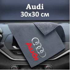 Флисовое полотенце для авто с логотипом Audi 30х30 см