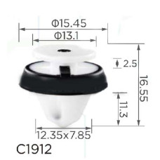 Кліпса кріплення карти дверей VW AUDI SEAT SKODA (5J0867276 15557) (C1912)